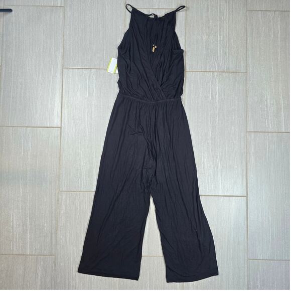 NWT Trina Turk Womens Black sleeveless Jumpsuit Front tie Open Back Medium - Picture 9 of 10